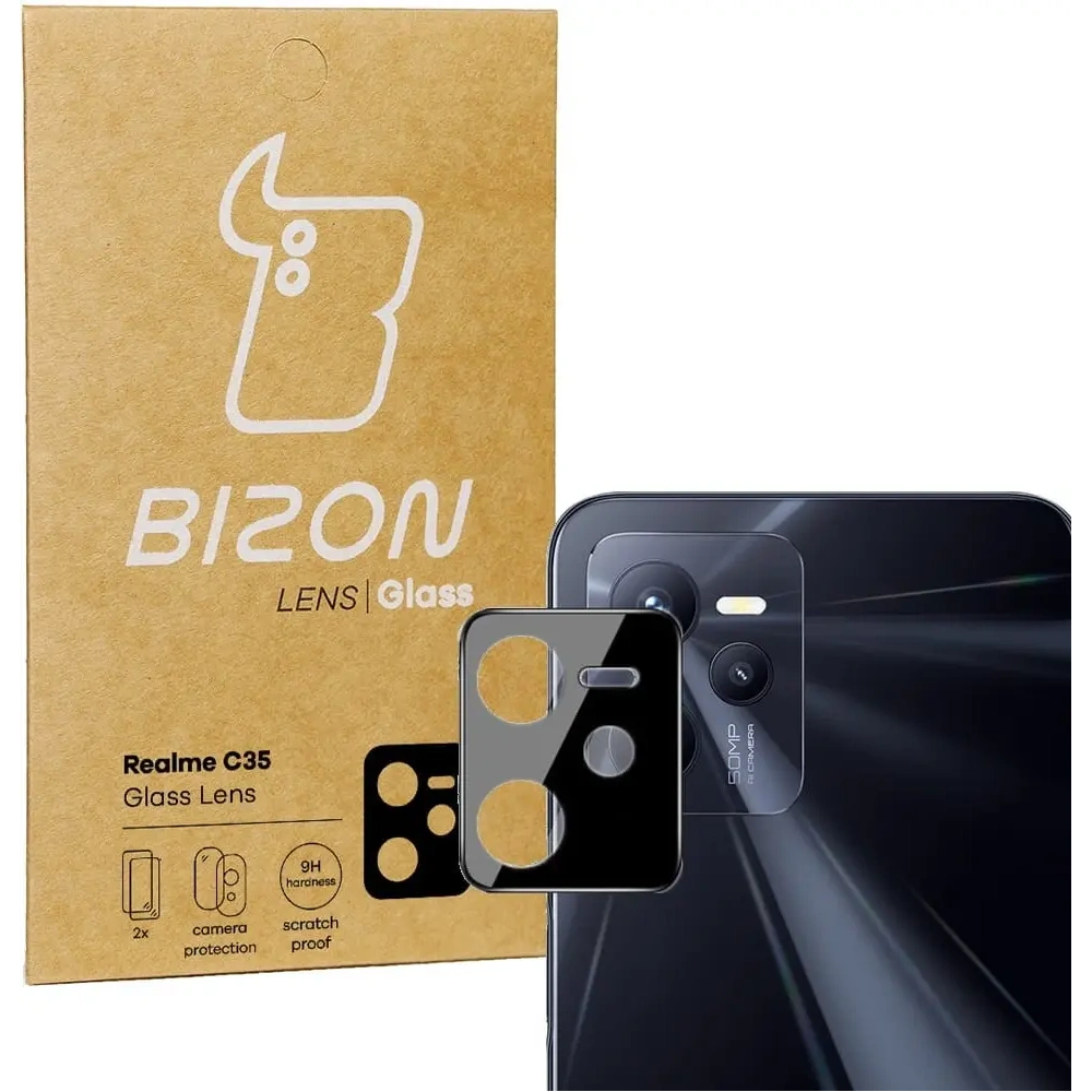 Szkło na aparat Bizon Glass Lens do Realme C35 [2 PACK]