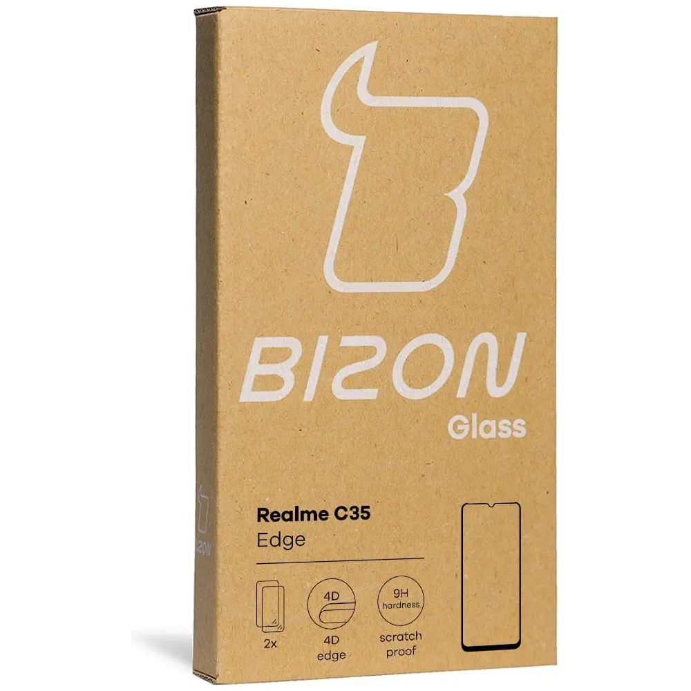 Szkło hartowane Bizon Glass Edge - [2 PACK] + ochrona na obiektyw Realme C35