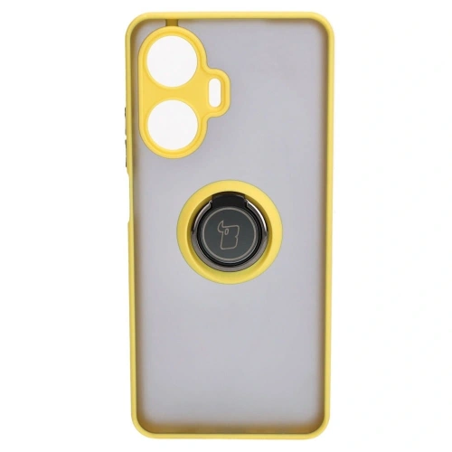 Kup Etui z uchwytem na palec Bizon Case Hybrid Ring do Realme C55 przydymione z żółtą ramką - BIZ738 - {ean13} - Sklep Home Screen