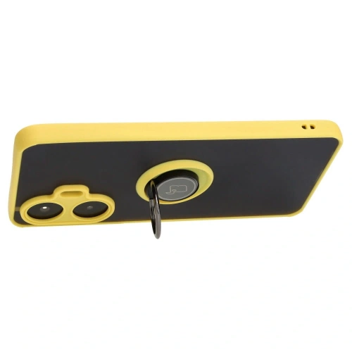 Kup Etui z uchwytem na palec Bizon Case Hybrid Ring do Realme C55 przydymione z żółtą ramką - BIZ738 - {ean13} - Sklep Home Screen