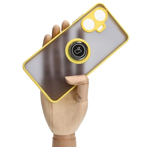 Kup Etui s úchopem na prst Bizon Case Hybrid Ring pro Realme C55 kouřové se žlutým rámem. - BIZ738 - {ean13} - Sklep Home Screen