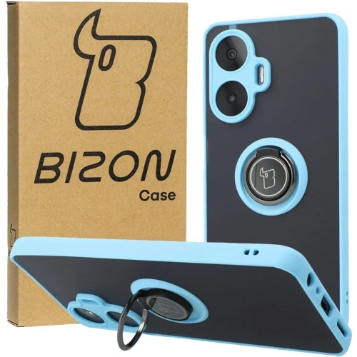 Kup Pouzdro s držákem na prst Bizon Case Hybrid Ring pro Realme C55 kouřové s světle modrým rámečkem - BIZ739 - {ean13} - Sklep Home Screen