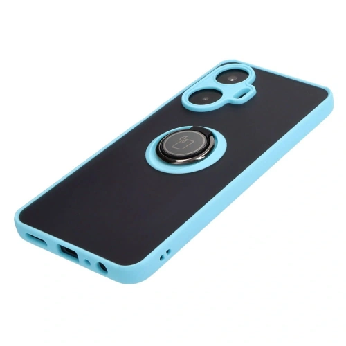 Kup Pouzdro s držákem na prst Bizon Case Hybrid Ring pro Realme C55 kouřové s světle modrým rámečkem - BIZ739 - {ean13} - Sklep Home Screen