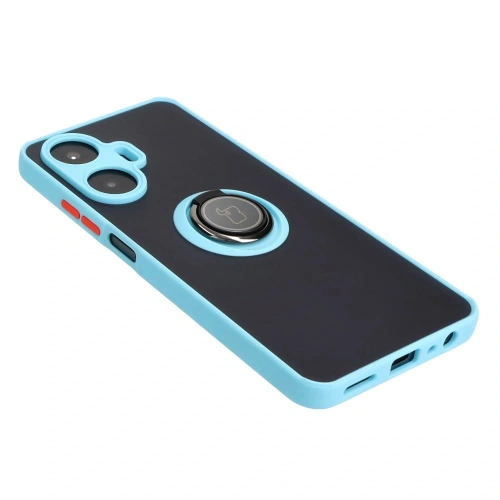 Kup Pouzdro s držákem na prst Bizon Case Hybrid Ring pro Realme C55 kouřové s světle modrým rámečkem - BIZ739 - {ean13} - Sklep Home Screen