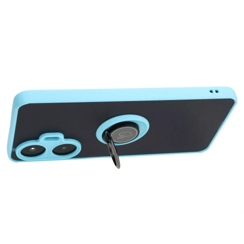 Kup Pouzdro s držákem na prst Bizon Case Hybrid Ring pro Realme C55 kouřové s světle modrým rámečkem - BIZ739 - {ean13} - Sklep Home Screen