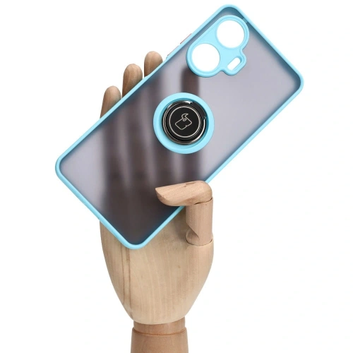 Kup Pouzdro s držákem na prst Bizon Case Hybrid Ring pro Realme C55 kouřové s světle modrým rámečkem - BIZ739 - {ean13} - Sklep Home Screen