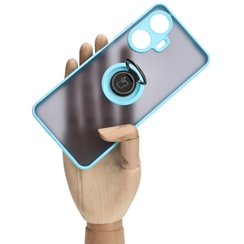 Kup Pouzdro s držákem na prst Bizon Case Hybrid Ring pro Realme C55 kouřové s světle modrým rámečkem - BIZ739 - {ean13} - Sklep Home Screen