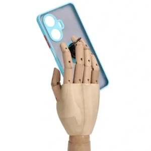 Kup Etui z uchwytem na palec Bizon Case Hybrid Ring do Realme C55 przydymione z jasnoniebieską ramką - BIZ739 - {ean13} - Sklep Home Screen
