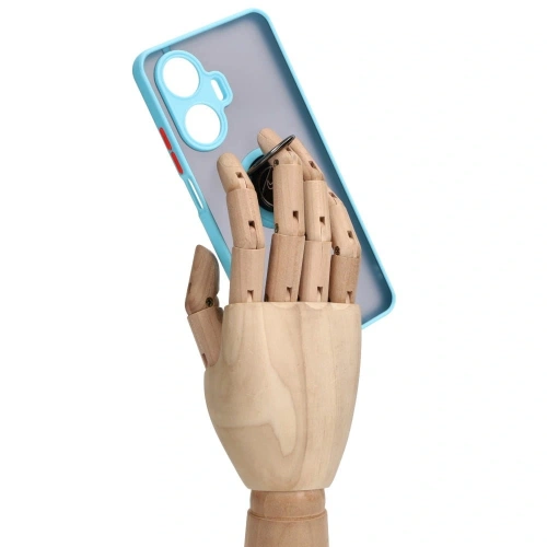 Kup Pouzdro s držákem na prst Bizon Case Hybrid Ring pro Realme C55 kouřové s světle modrým rámečkem - BIZ739 - {ean13} - Sklep Home Screen