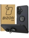 Etui s úchytem na prst Bizon Case Hybrid Ring pro Realme C55 kouřové s černým rámečkem