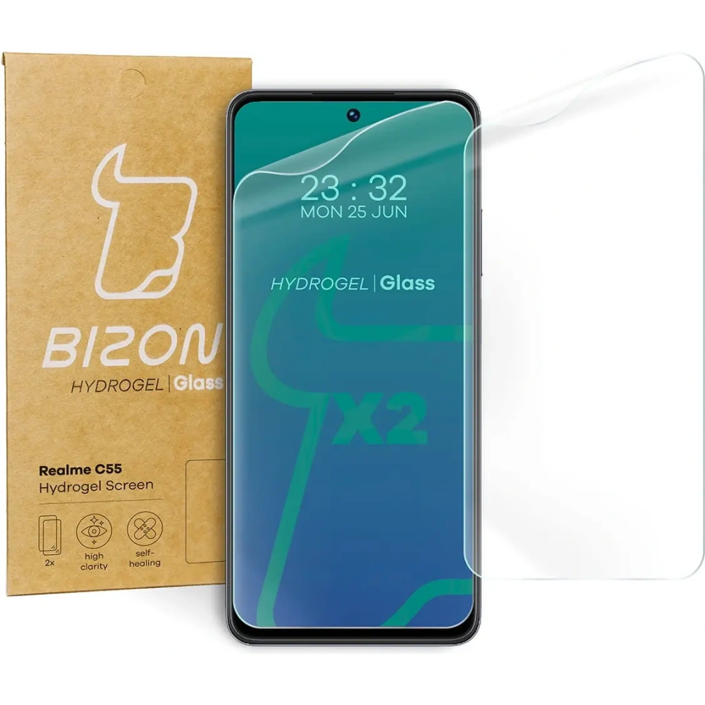 Folia hydrożelowa na ekran Bizon Glass Hydrogel do Realme C55 [2 PACK]