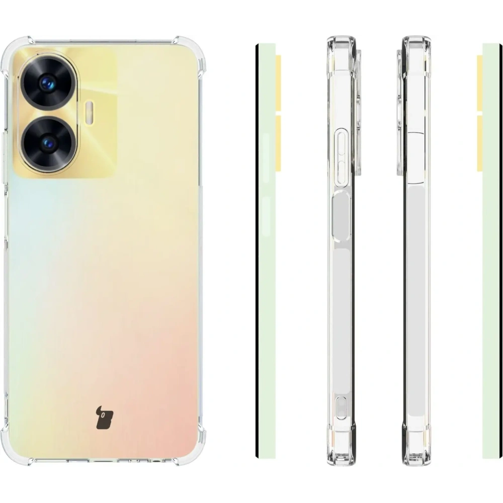 Etui + 2x szkło na ekran Bizon Case Clear Pack do Realme C55 przezroczyste
