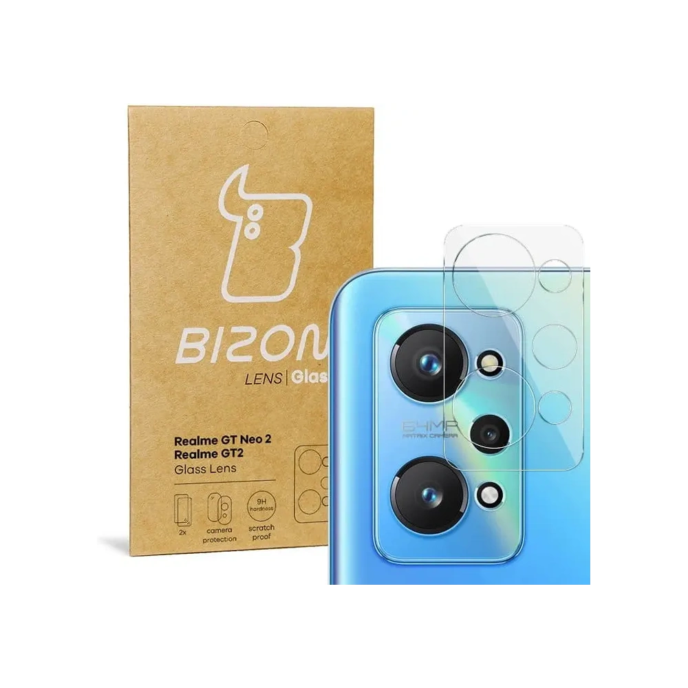 Szkło na aparat Bizon Glass Lens do Realme GT2/ Neo2 [2 PACK]