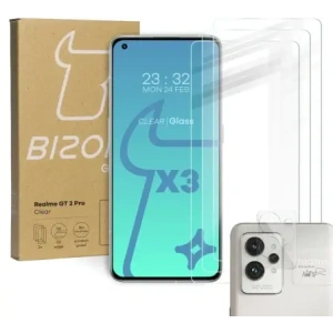 Kup Szkło hartowane Bizon Glass Clear - 3 szt. + obiektyw Realme GT 2 Pro - BIZ750 - {ean13} - Sklep Home Screen