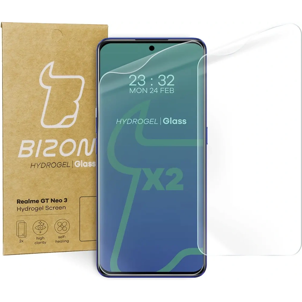 Folia hydrożelowa na ekran Bizon Glass Hydrogel Realme GT Neo 3 [2 PACK]