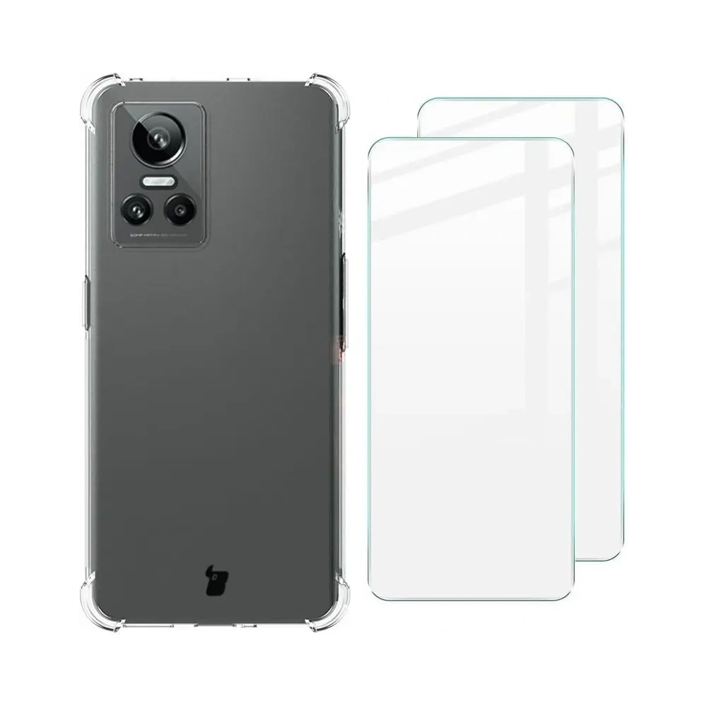 Etui + 2x szkło na ekran Bizon Case Clear Pack do Realme GT Neo 3 przezroczyste