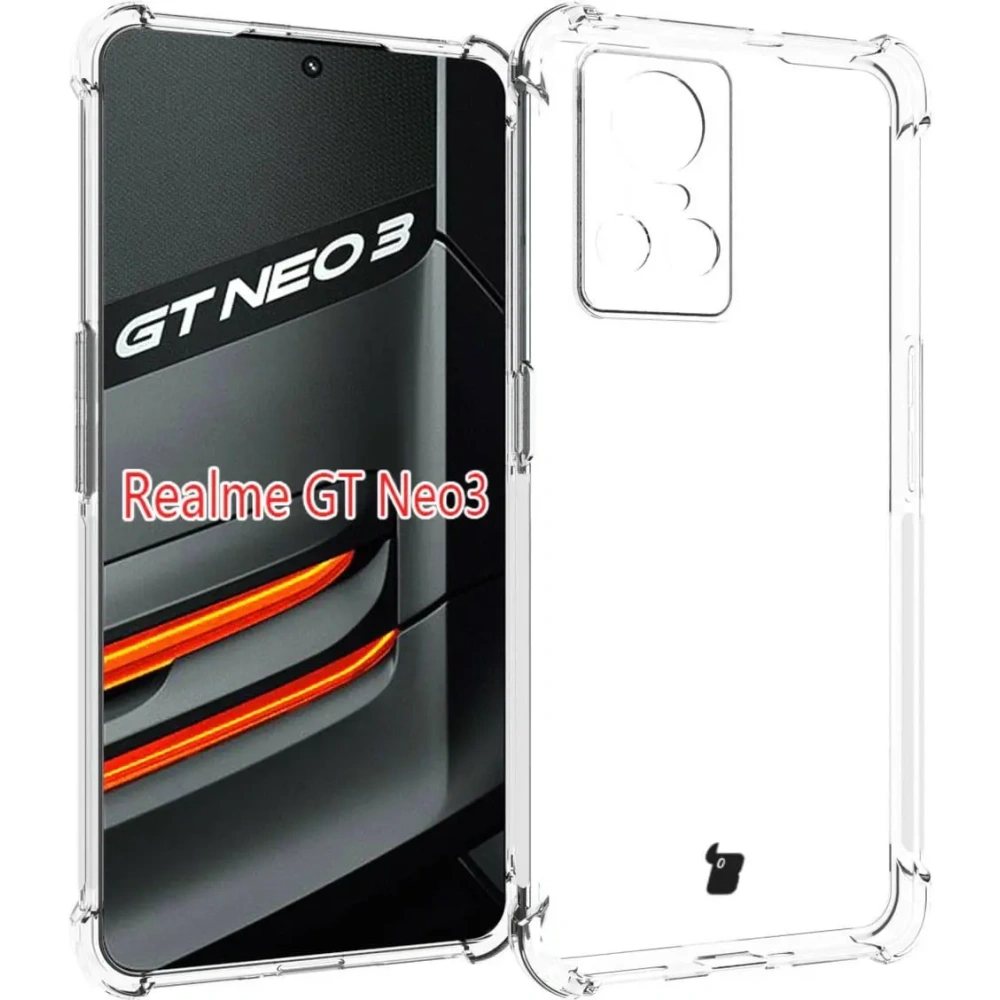 Etui + 2x szkło na ekran Bizon Case Clear Pack do Realme GT Neo 3 przezroczyste