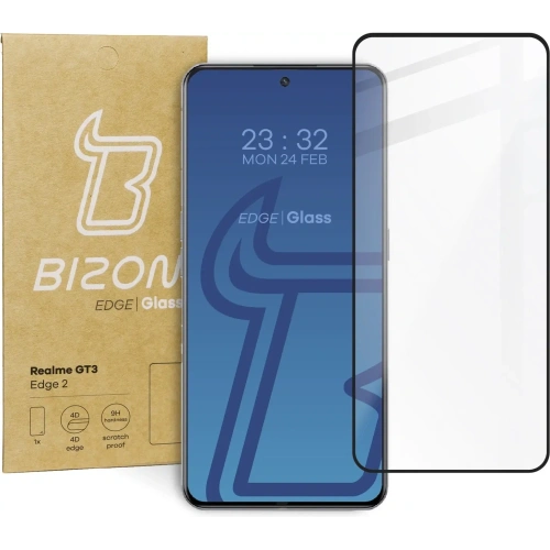 Kup Szkło hartowane Bizon Glass Edge 2 do Realme GT3 czarne - BIZ767 - {ean13} - Sklep Home Screen