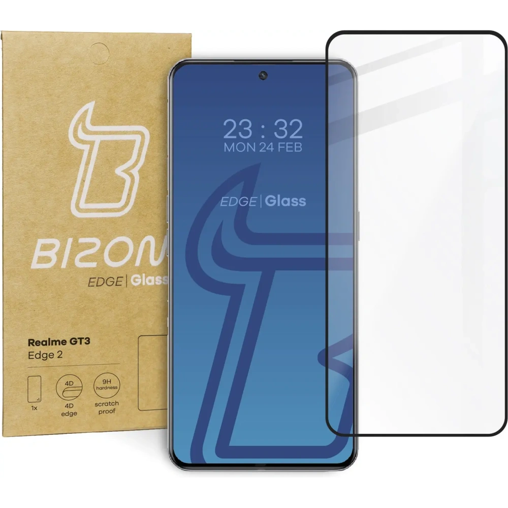 Szkło hartowane Bizon Glass Edge 2 do Realme GT3 czarne