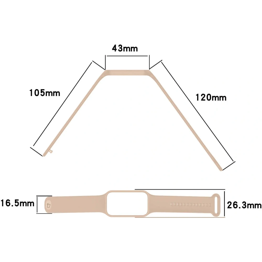 Etui z paskiem Bizon Strap + Case Watch Dots do Xiaomi Redmi Smart Band 2 / Xiaomi Mi Band 8 Active jasnoróżowe