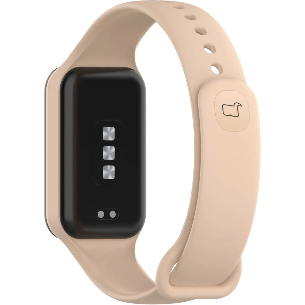 Etui z paskiem Bizon Strap + Case Watch Dots do Xiaomi Redmi Smart Band 2 / Xiaomi Mi Band 8 Active jasnoróżowe