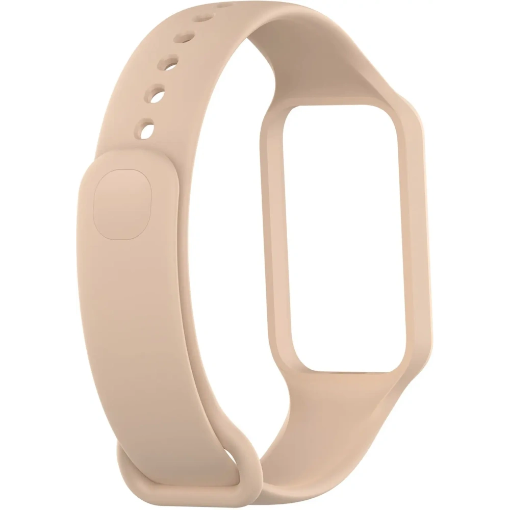 Etui z paskiem Bizon Strap + Case Watch Dots do Xiaomi Redmi Smart Band 2 / Xiaomi Mi Band 8 Active jasnoróżowe