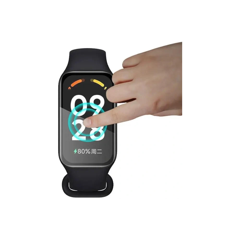 Szkło hybrydowe Bizon Glass Watch Edge Hybrid do Redmi Smart Band 2 / Xiaomi Mi Band 8 Active czarne
