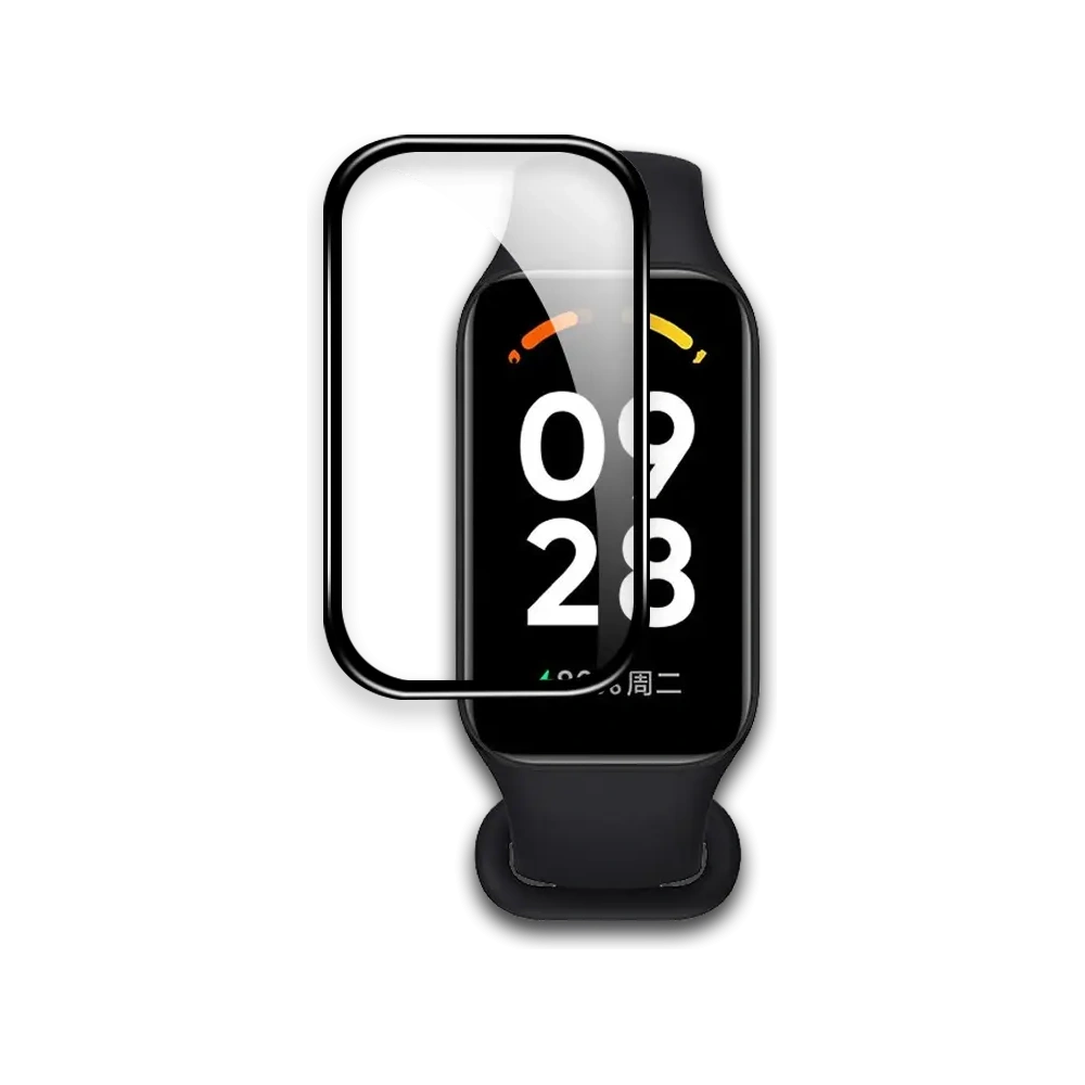 Szkło hybrydowe Bizon Glass Watch Edge Hybrid do Redmi Smart Band 2 / Xiaomi Mi Band 8 Active czarne