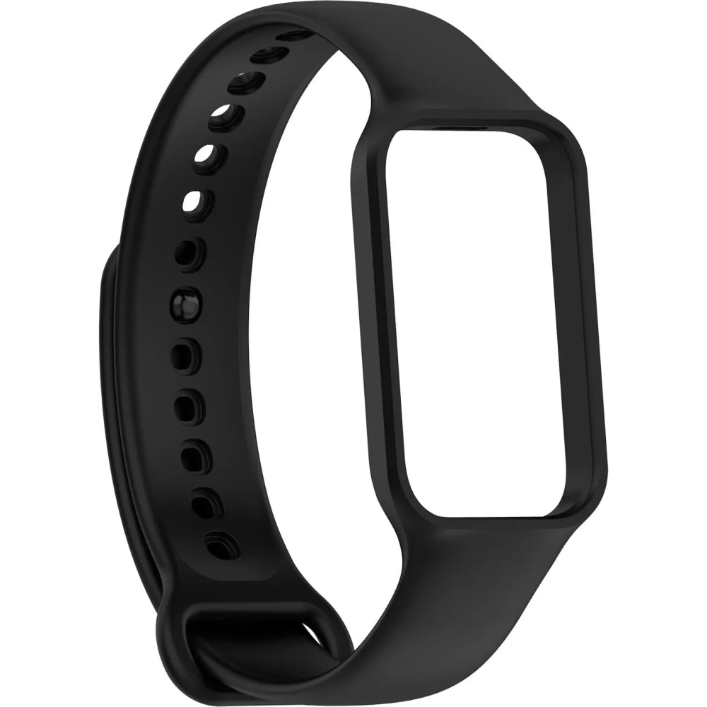 Etui z paskiem Bizon Strap + Case Watch Dots do Xiaomi Redmi Smart Band 2 / Xiaomi Mi Band 8 Active czarne