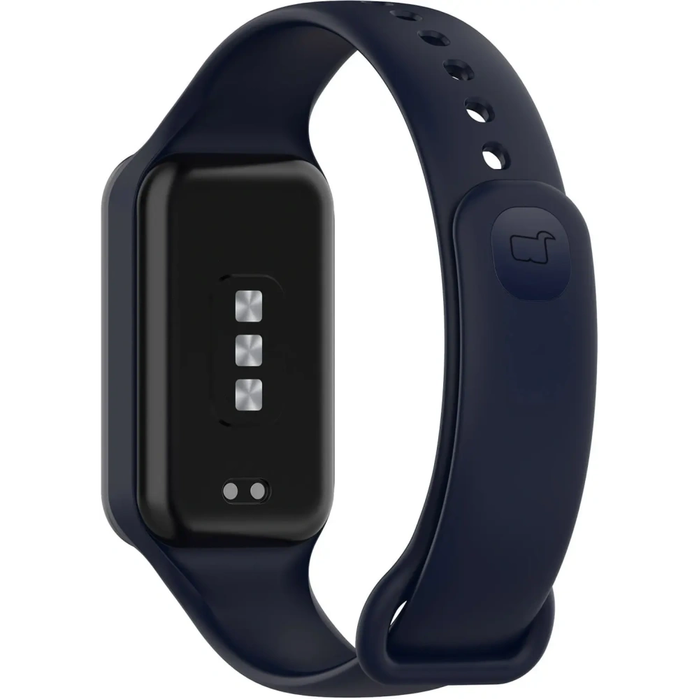 Etui z paskiem Bizon Strap + Case Watch Dots do Xiaomi Redmi Smart Band 2 / Xiaomi Mi Band 8 Active granatowe