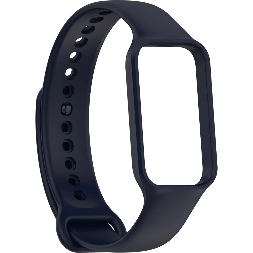 Etui z paskiem Bizon Strap + Case Watch Dots do Xiaomi Redmi Smart Band 2 / Xiaomi Mi Band 8 Active granatowe
