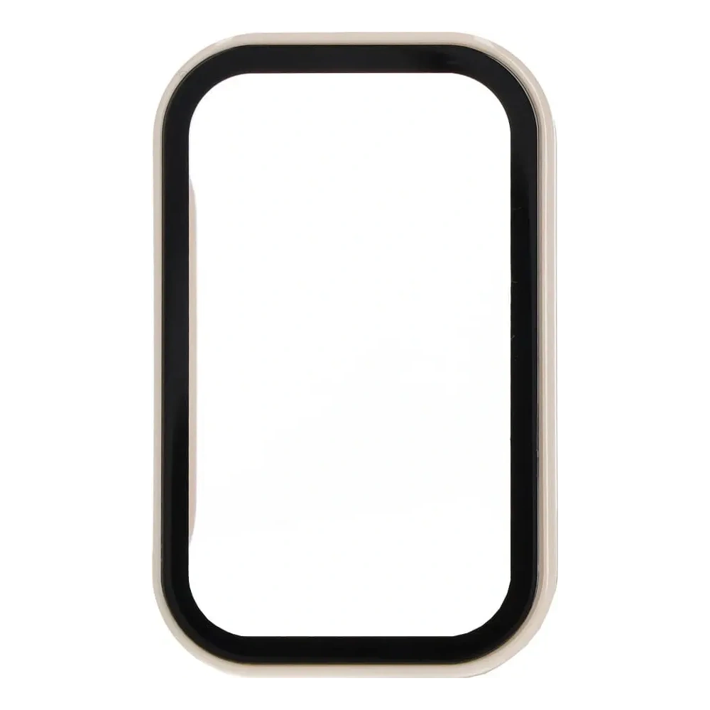 Etui Bizon Case+Glass Set do Xiaomi Redmi Smart Band 2 / Xiaomi Mi Band 8 Active beżowe