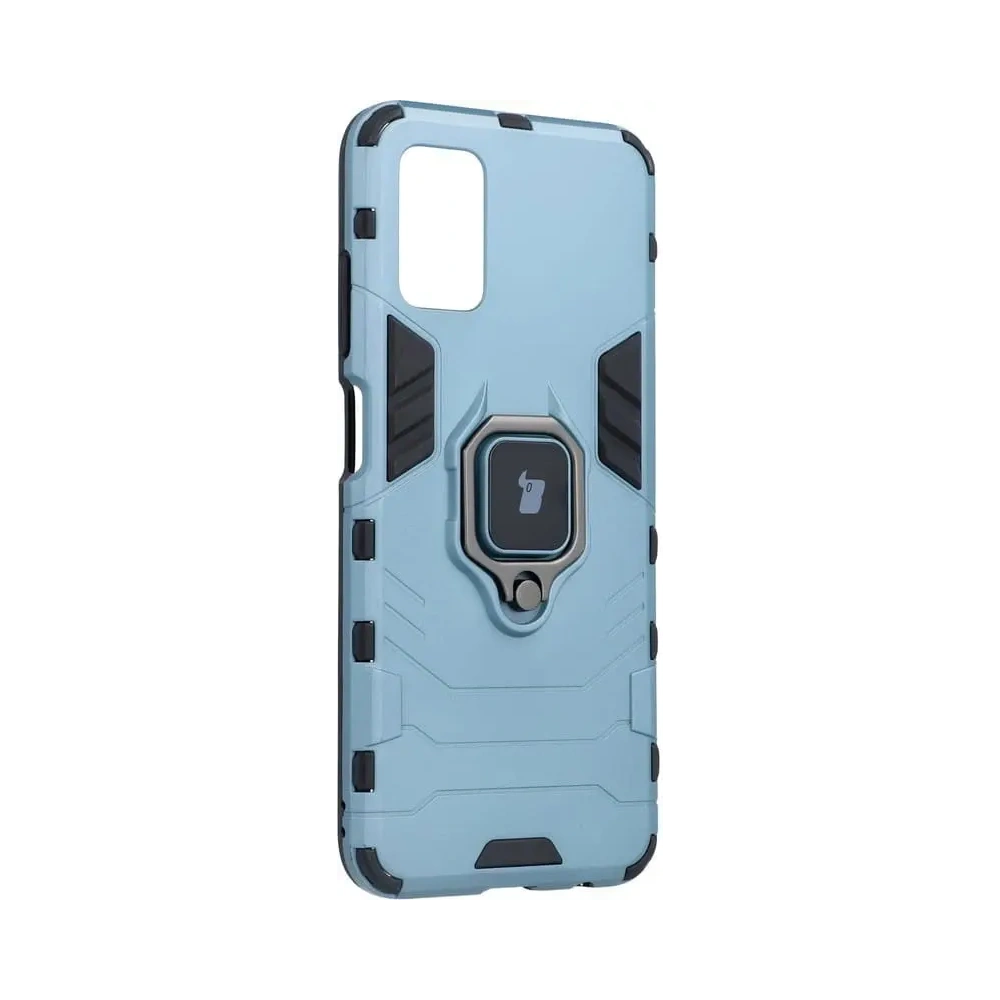 Etui Bizon Case Armor Ring do Samsung Galaxy A03S niebieskie