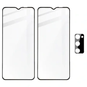 Kup Szkło hartowane Bizon Glass Edge - [2 PACK] + ochrona na obiektyw Samsung Galaxy A03s czarne - BIZ803 - {ean13} - Sklep Home Screen