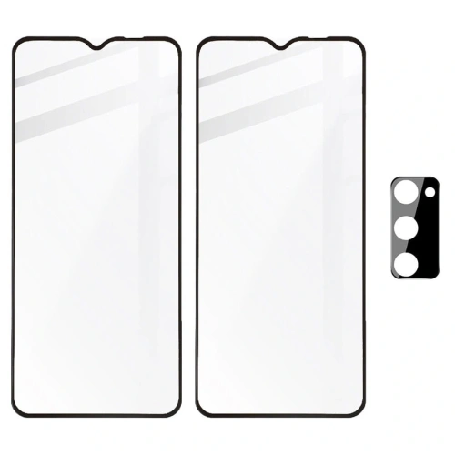 Kup Bizon Glass Edge sticlă temperată - [2 PACK] + protecție lentilă Samsung Galaxy A03s negru - BIZ803 - {ean13} - Sklep Home Screen