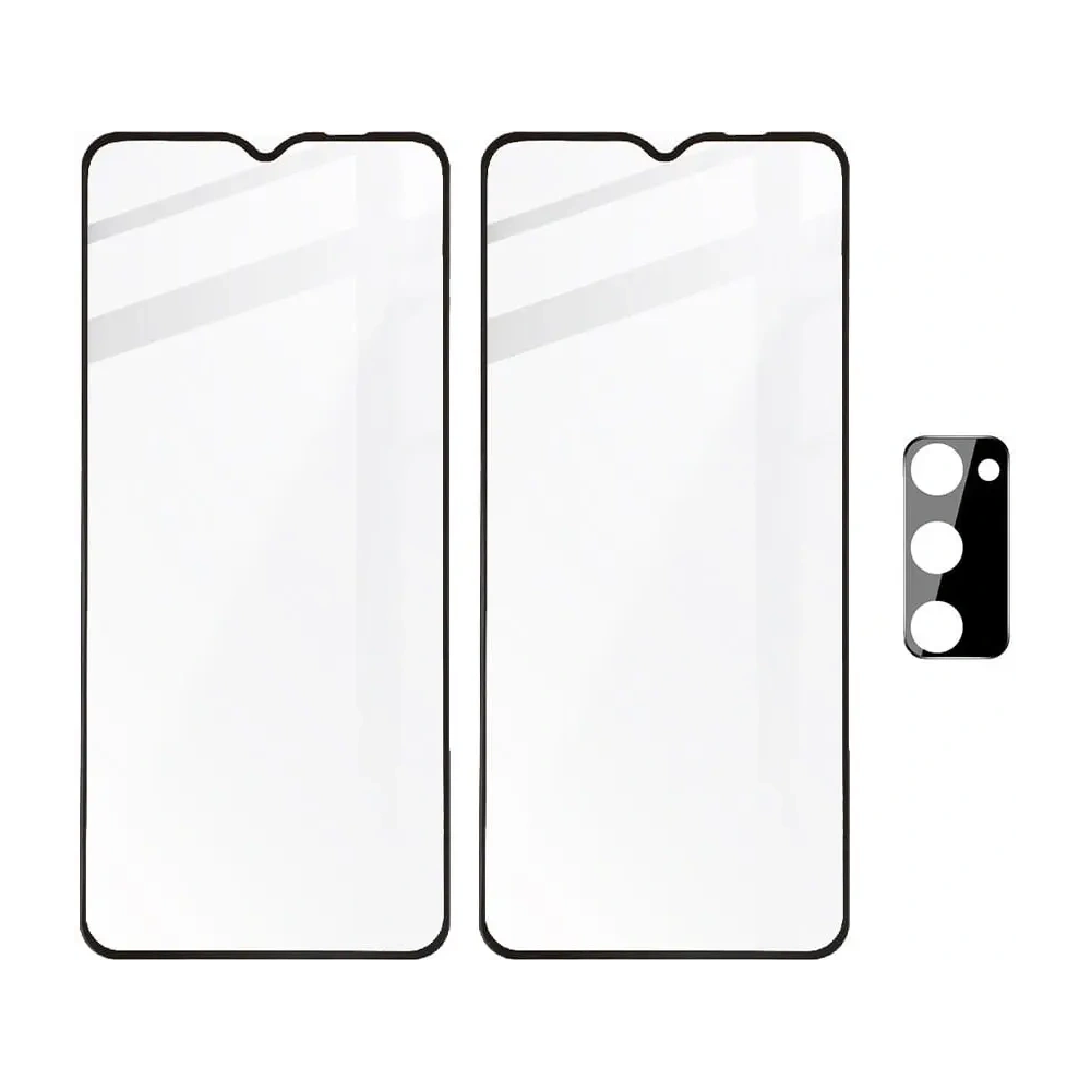 Szkło hartowane Bizon Glass Edge - [2 PACK] + ochrona na obiektyw Samsung Galaxy A03s czarne