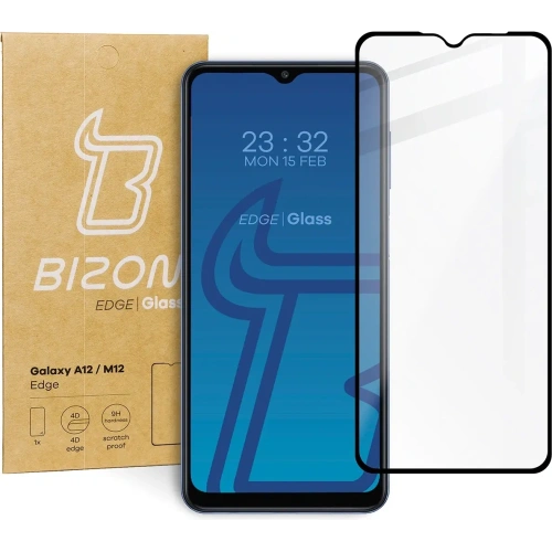 Kup Szkło hartowane Bizon Glass Edge do Samsung Galaxy A12 / M12 czarne - BIZ807 - {ean13} - Sklep Home Screen