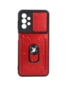 Bizon Case Camshield cu slot pentru card Ring Samsung Galaxy A13 4G roșu