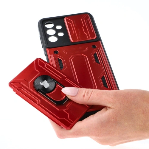 Kup Bizon Case Camshield cu slot pentru card Ring Samsung Galaxy A13 4G roșu - BIZ810 - {ean13} - Sklep Home Screen