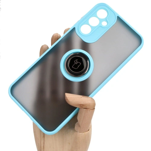 Buy Bizon Case Hybrid Ring Samsung Galaxy A14 4G / 5G smoky with a light blue frame - BIZ823 - {ean13} - Home Screen Store Europe