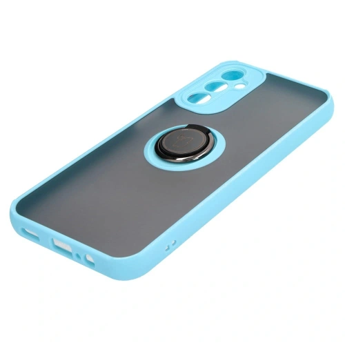 Kup Bizon Case Hybrid Ring Samsung Galaxy A14 4G / 5G rauchig mit einem hellblauen Rahmen - BIZ823 - {ean13} - Sklep Home Screen