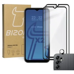 Buy BIZON Edge 2 2x screen glass + camera glass Samsung Galaxy A14 4G/5G - BIZ826 - {ean13} - Home Screen Store Europe