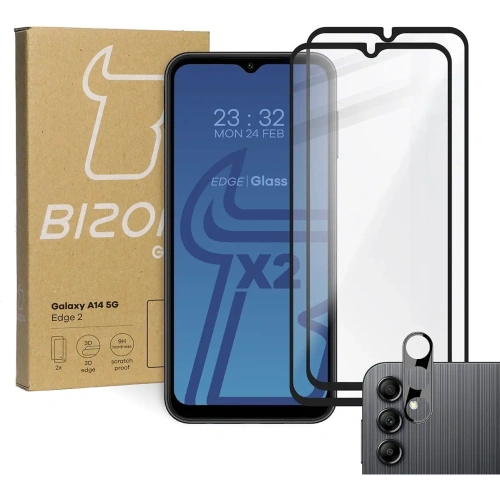 Kup BIZON Edge 2 2x sticlă pentru ecran + sticlă pentru cameră Samsung Galaxy A14 4G/5G - BIZ826 - {ean13} - Sklep Home Screen