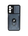 Etui Bizon Case Camshield Card Slot Ring do Samsung Galaxy A14 4G/5G szare