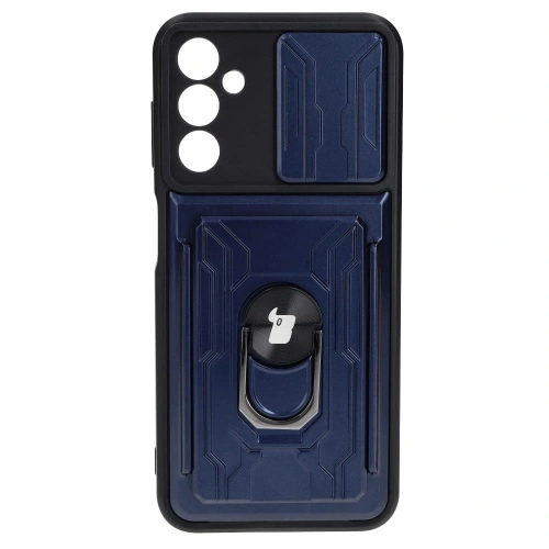 Kup Bizon Case Camshield Card Slot Ring Samsung Galaxy A14 4G/5G albastru închis - BIZ7296 - {ean13} - Sklep Home Screen