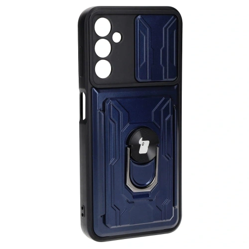 Kup Bizon Case Camshield Card Slot Ring Samsung Galaxy A14 4G/5G albastru închis - BIZ7296 - {ean13} - Sklep Home Screen