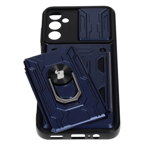 Kup Bizon Case Camshield Card Slot Ring Samsung Galaxy A14 4G/5G albastru închis - BIZ7296 - {ean13} - Sklep Home Screen