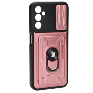 Kup Etui Bizon Case Camshield Card Slot Ring do Samsung Galaxy A14 4G/5G jasnoróżowe - BIZ7307 - {ean13} - Sklep Home Screen