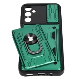 Kup Etui Bizon Case Camshield Card Slot Ring do Samsung Galaxy A14 4G/5G zielone - BIZ7308 - {ean13} - Sklep Home Screen