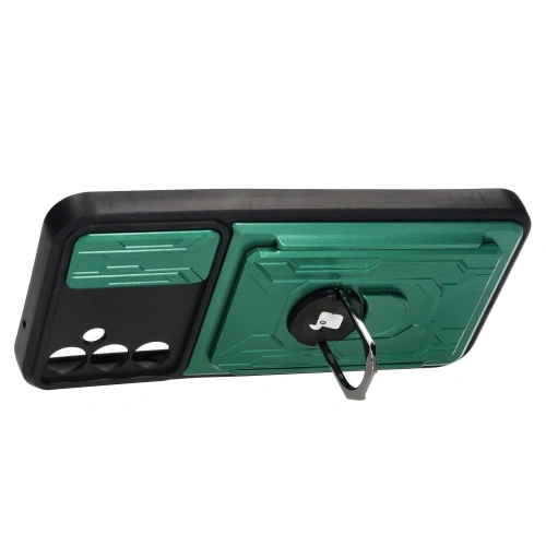 Kup Caz Bizon Camshield cu slot pentru card Ring Samsung Galaxy A14 4G/5G verde - BIZ7308 - {ean13} - Sklep Home Screen